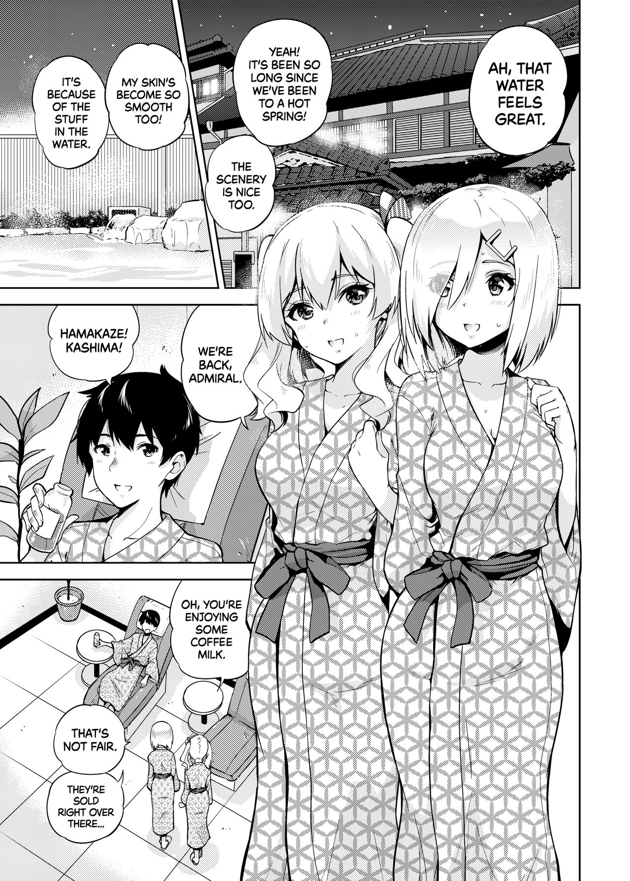Hamakaze and Kashima in Hot Springs and Yukata page 2 full