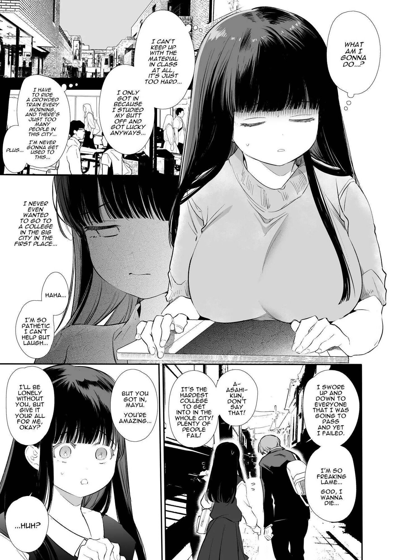 Mayu-chan NTR ~Daigaku Shingaku no Tame Joukyou Shita Kanojo ga Onzoushi ni Tsukamari Dekiai Sarete Shimatta~ | Mayu-chan NTR ~Big Dick in the Big City~ page 7 full