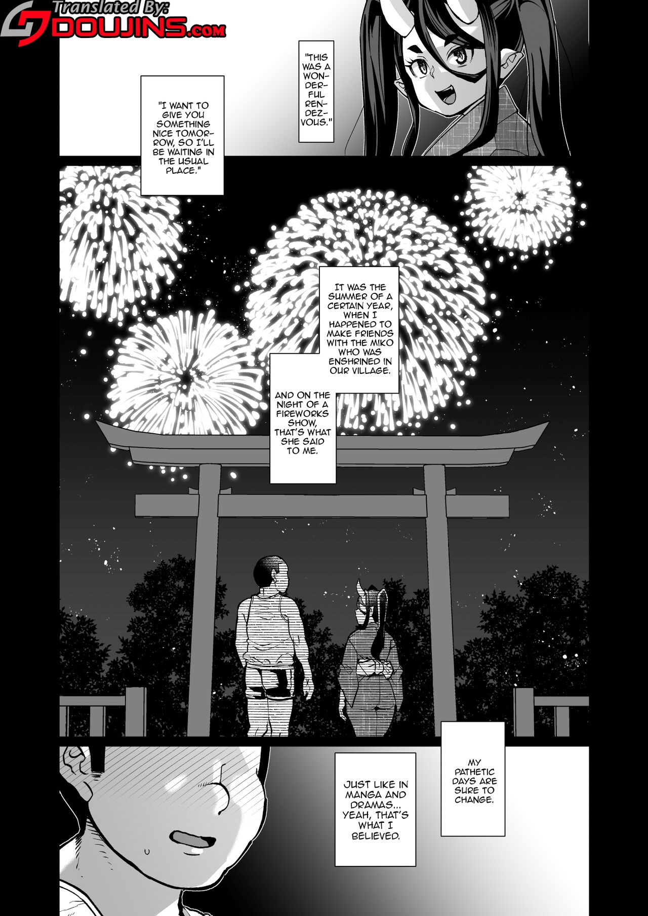 Oni Miko Yome Da Furusato de Choushi Koi Teta Shouwaru Oni Lolibabaa ga Jigou Jitoku de Subete o Ushinai Korogarikonde Kita node Oyome-san Ken Onaho ni Shiteyaru Hanashi page 2 full