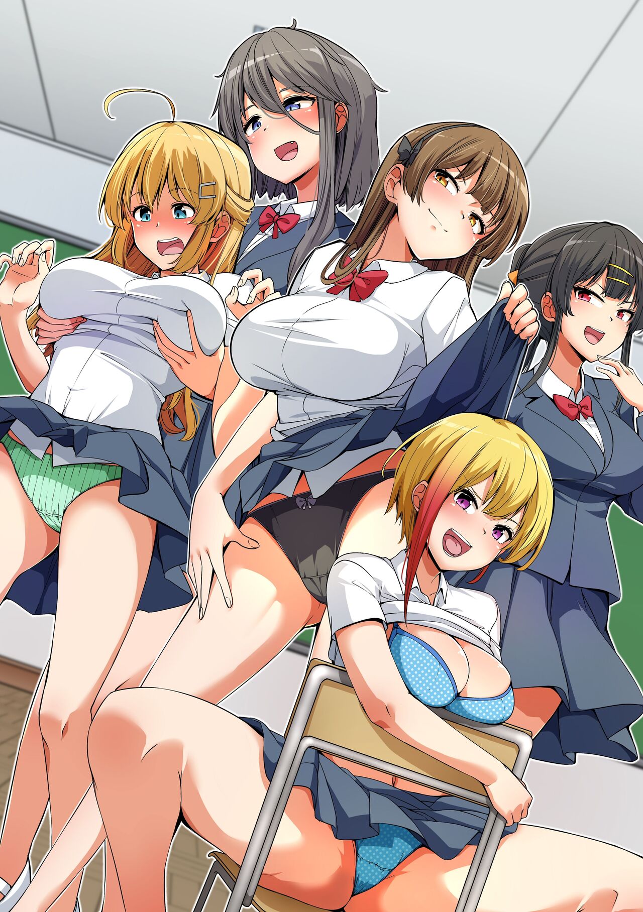 性に興味深々の巨乳制服女子たちとハーレムセックス！ 処女ビッチたちに肉バイブにされる童貞の僕 page 2 full