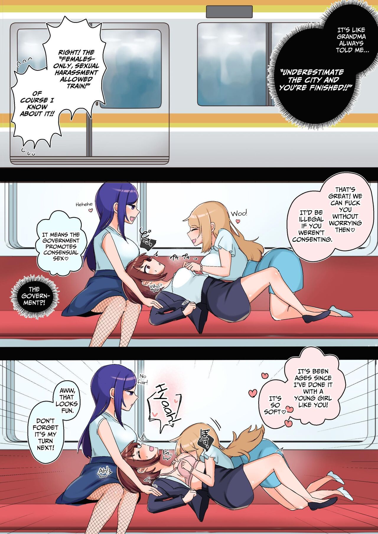 Sexual Harassment OK! Women-only Groping Carriage ~Rookie OL's Lesbian Corruption~ page 4 full