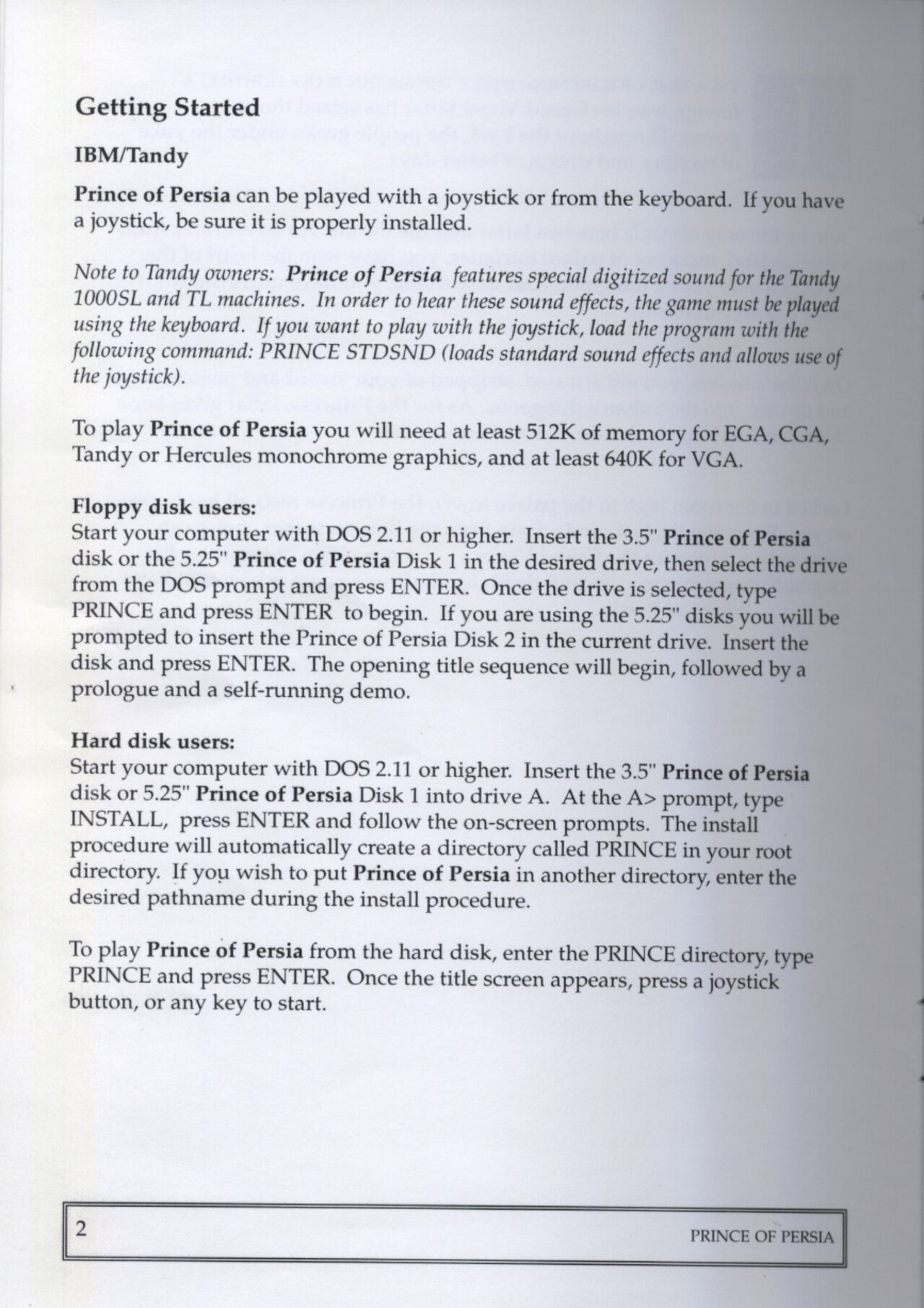 Prince of Persia 1 And 2: Shadow And Flame Manuals page 6 full
