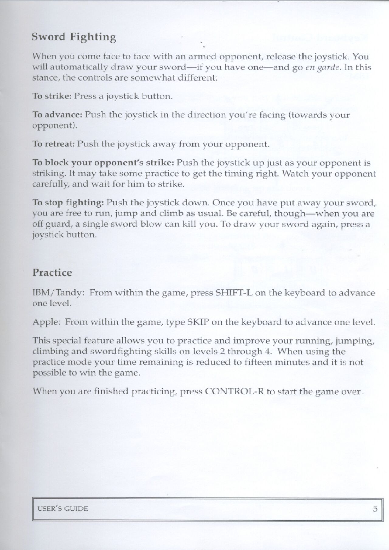 Prince of Persia 1 And 2: Shadow And Flame Manuals page 9 full