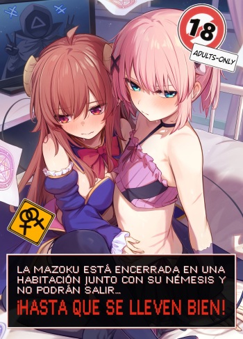 ¡La mazoku está encerrada en una habitación junto con su némesis y no podrán salir hasta que se lleven bien! cover