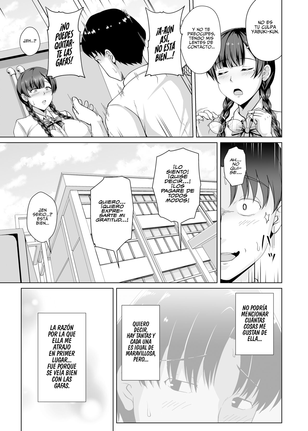 Por qué se quitó las gafas ~El Amor no Correspondido de la Presidenta de la Clase de Enormes Tetas que se dejó Manipular por su Novio~ page 10 full