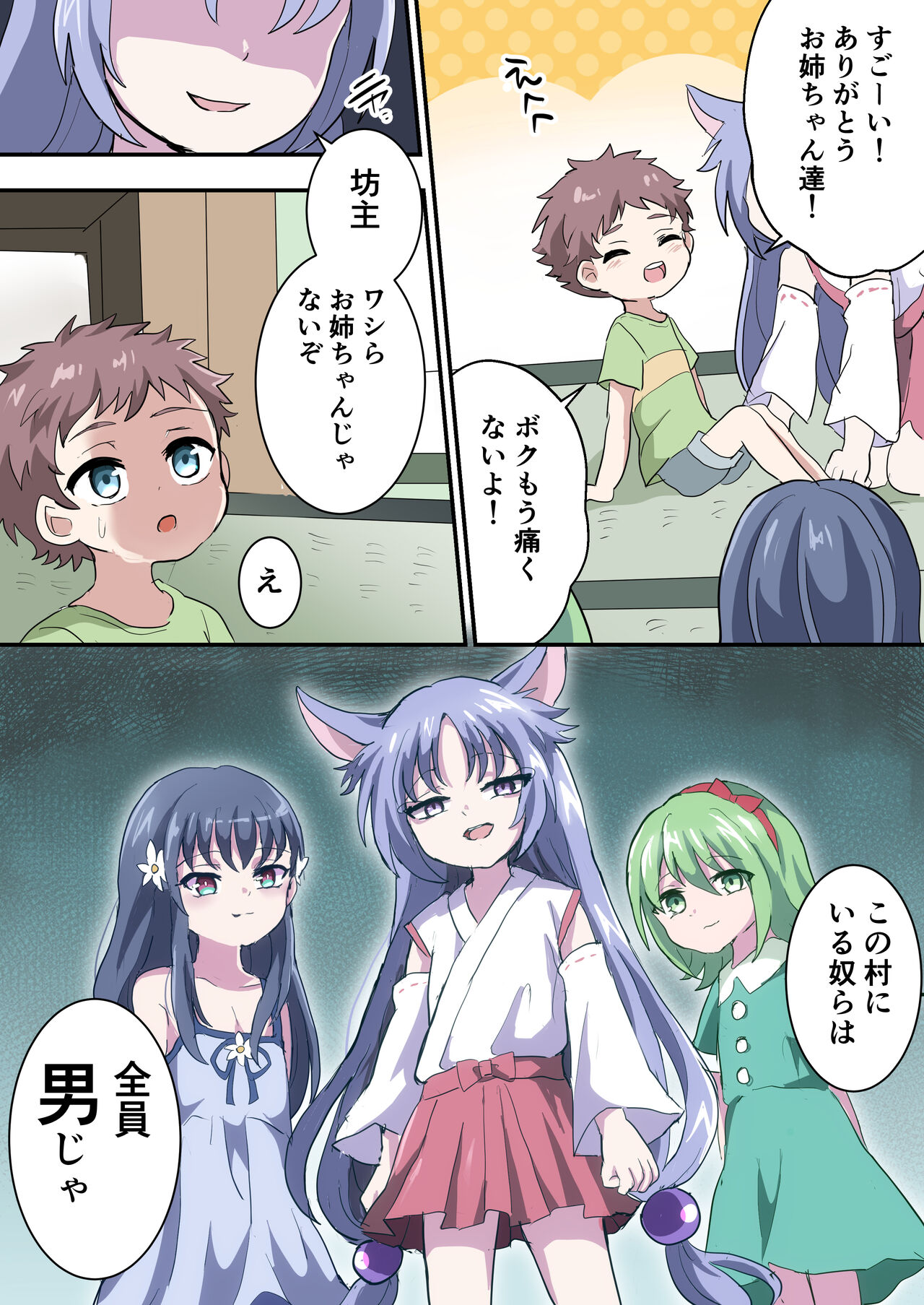 男の娘しかいない村に迷いこんだ少年の話 page 7 full