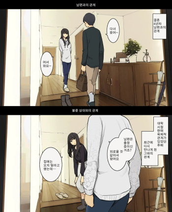 Otto to no kankei, furin aite to no kankei 남편과의 관계, 불륜 상대와의 관계 cover
