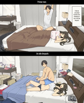 Dousei Seikatsu Ikkagetsume to Ichinen Ato, Asaokite kara Shuushin made no Hikaku | A Day in the Life of a Couple: Their First Month Living Together vs. One Year Later cover