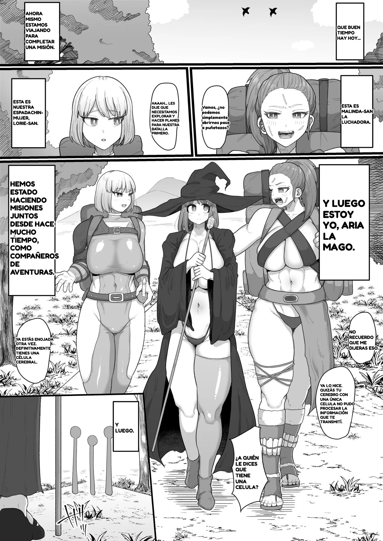 Onna Boukensha × Futanari, Nani mo Okoranai Hazu ga Naku… | Aventuras x Futanari, No Hay Manera de que No Pase Nada... page 2 full