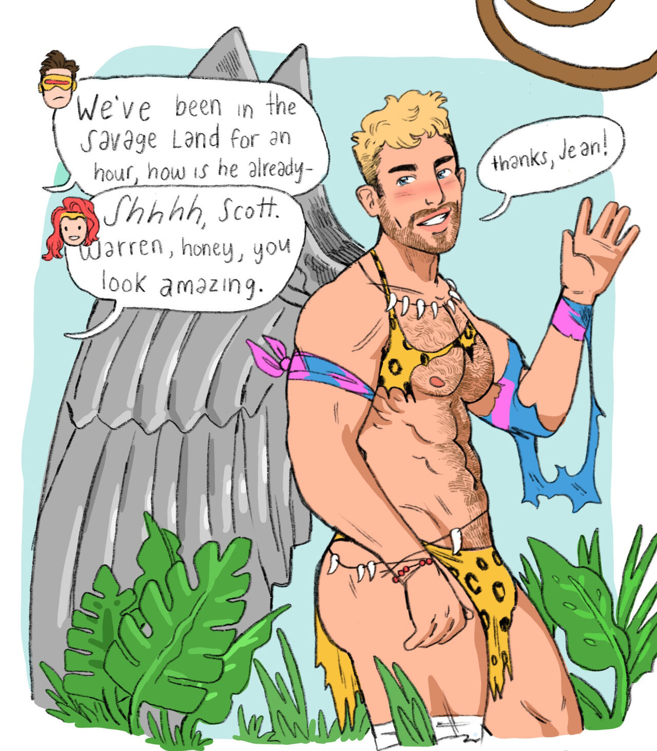 Himbo Angel &amp; Bottom Bobby - an 18+ X-Men sketchbook by Josh Cornillon page 9 full