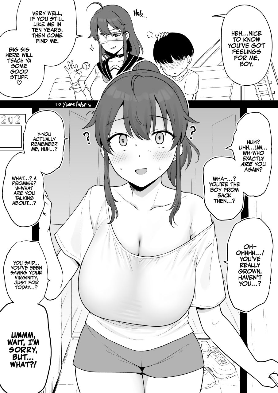 Mukashi Yoku Asonde kureta Kinjo no Kakkoii Onee-san ni 10-nen Mae no Yakusoku o Hatashite morai ni Iku Yatsu | Fulfilling a 10 Year Old Promise with the Cool Kid in the Neighborhood Who Used to Play with Me at the Park page 1 full