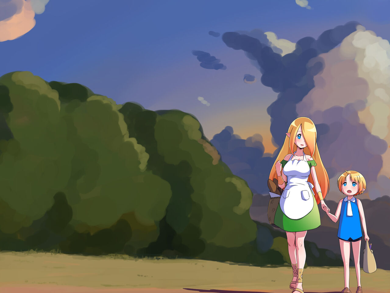 Elf Mama to Musuko ga Kaimono Kaeri ni Slime ni Osowarete page 2 full