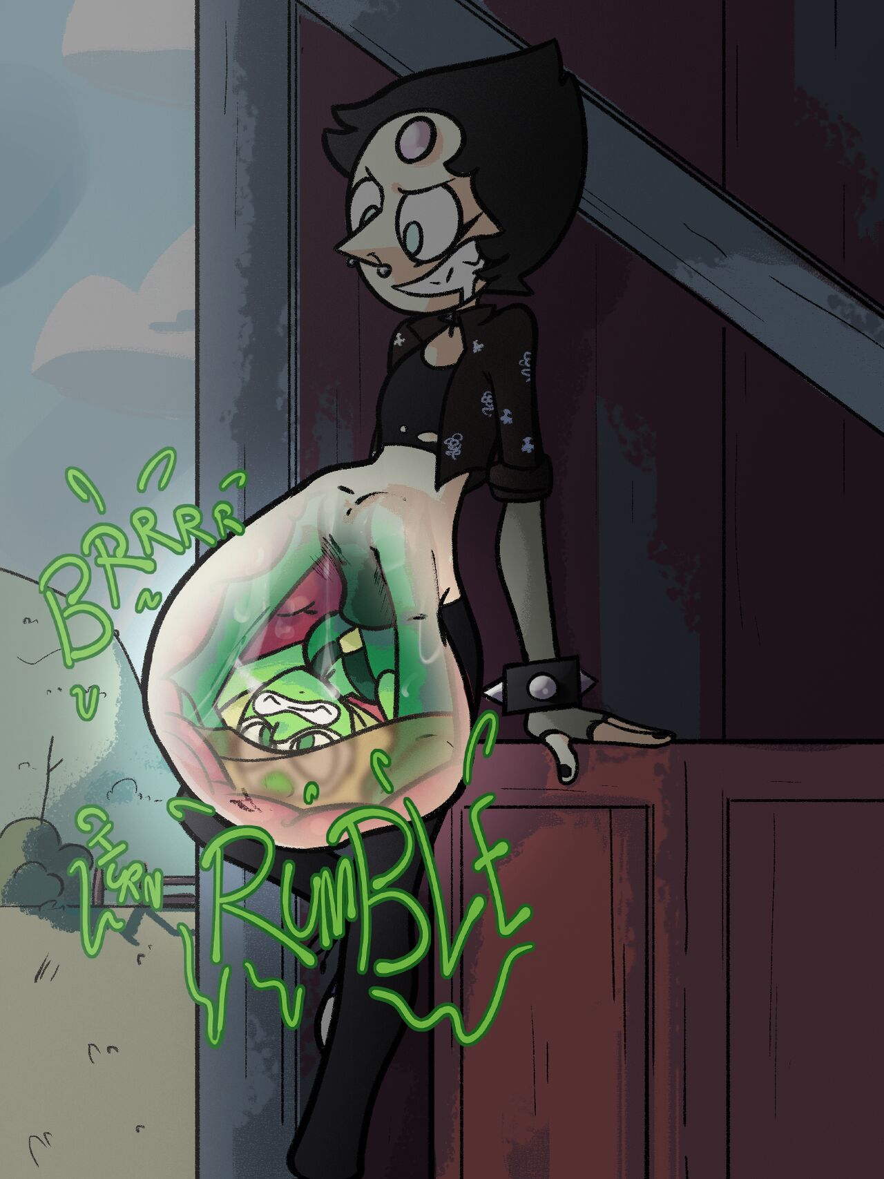 Goth Pearl X Peridot vore page 2 full