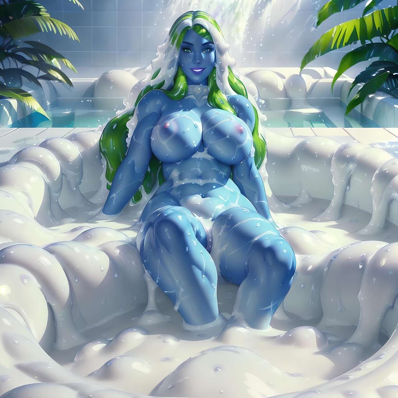 Miss Planet - Slime bath / cum bath - Girl and Futa page 2 full