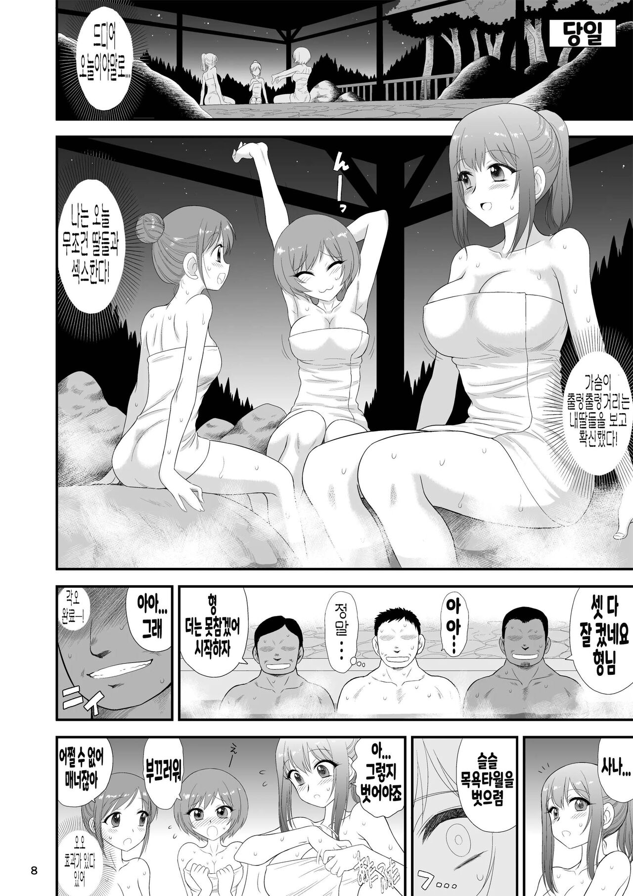 Bijin Sanshimai to Chichioya to Oji ga Konyoku Onsen ni Ikimashita. page 7 full