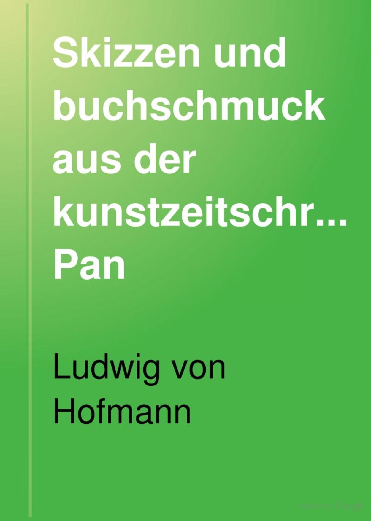 Skizzen und buchschmuck aus der kunstzeitschrift Pan page 1 full