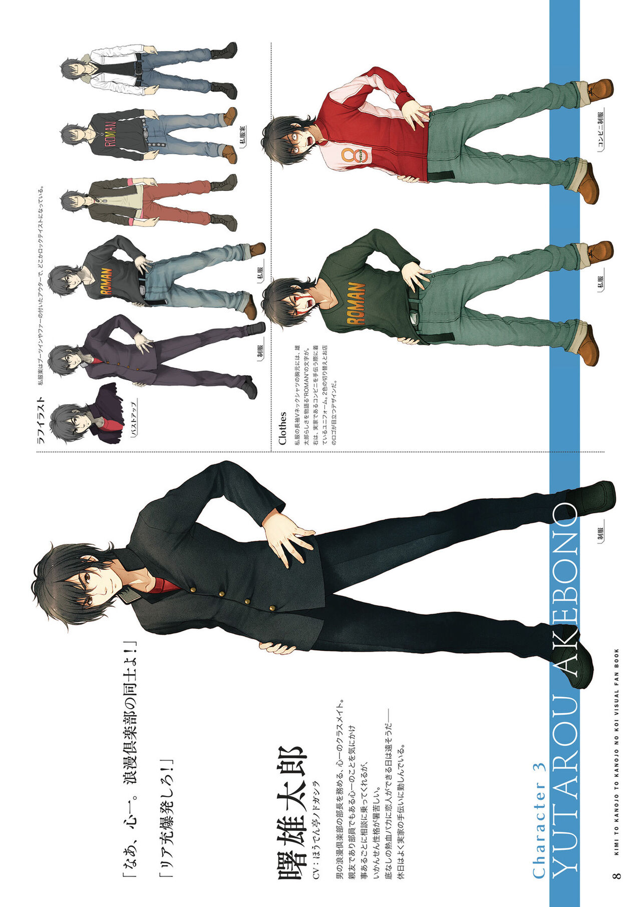 Kimi to Kanojo to Kanojo no Koi. Visual Fan Book page 9 full