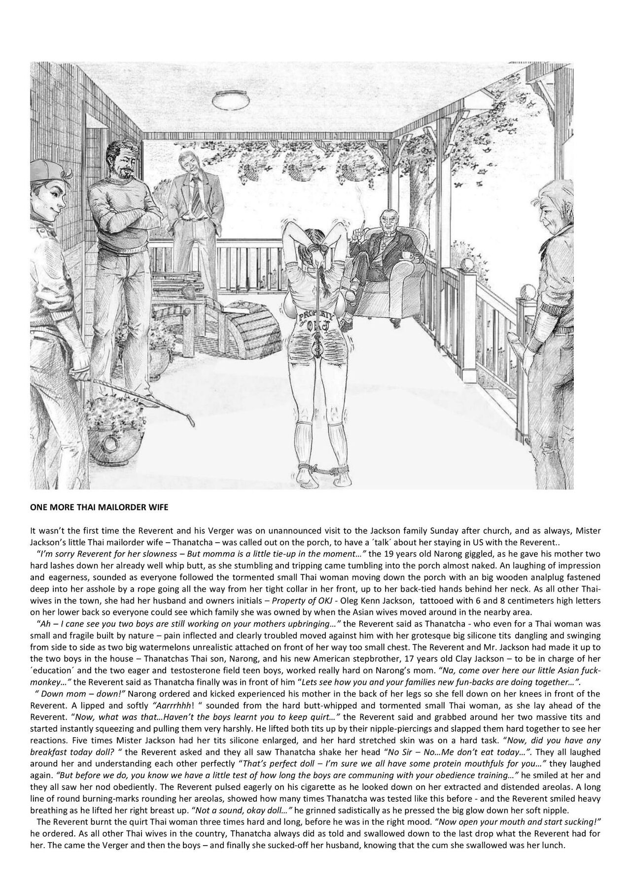 Joseph Farrel re-drawing with text "Housewives in despair 4" page 10 full