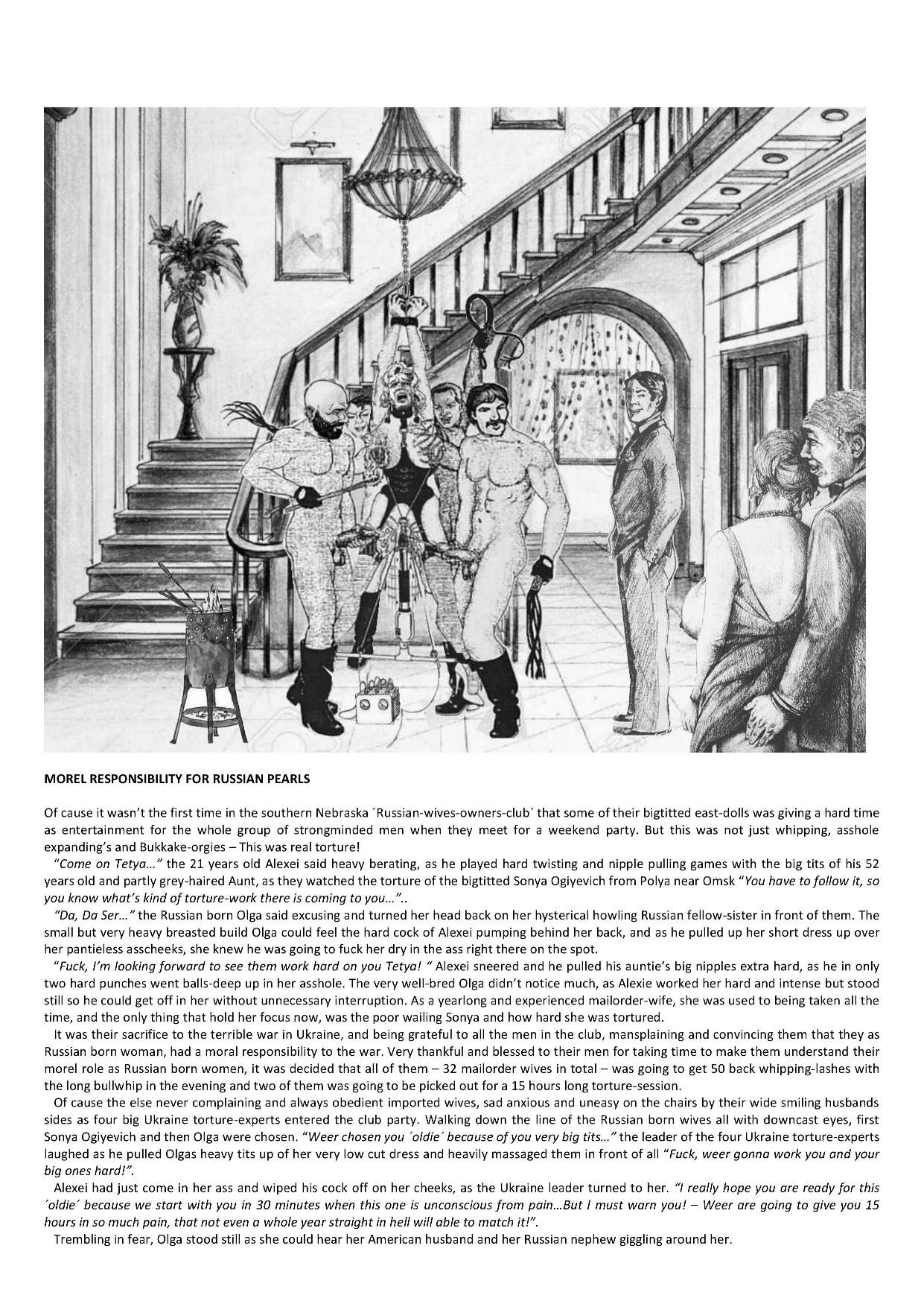 Joseph Farrel re-drawing with text "Housewives in despair 4" page 9 full