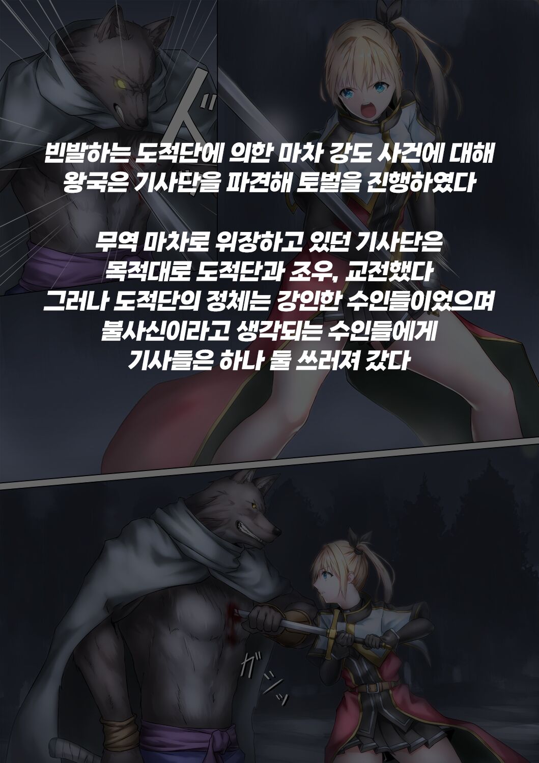 Juujin ni Torawareta Onna Kishi no Junan | 수인에게 사로잡힌 여기사의 수난 page 2 full