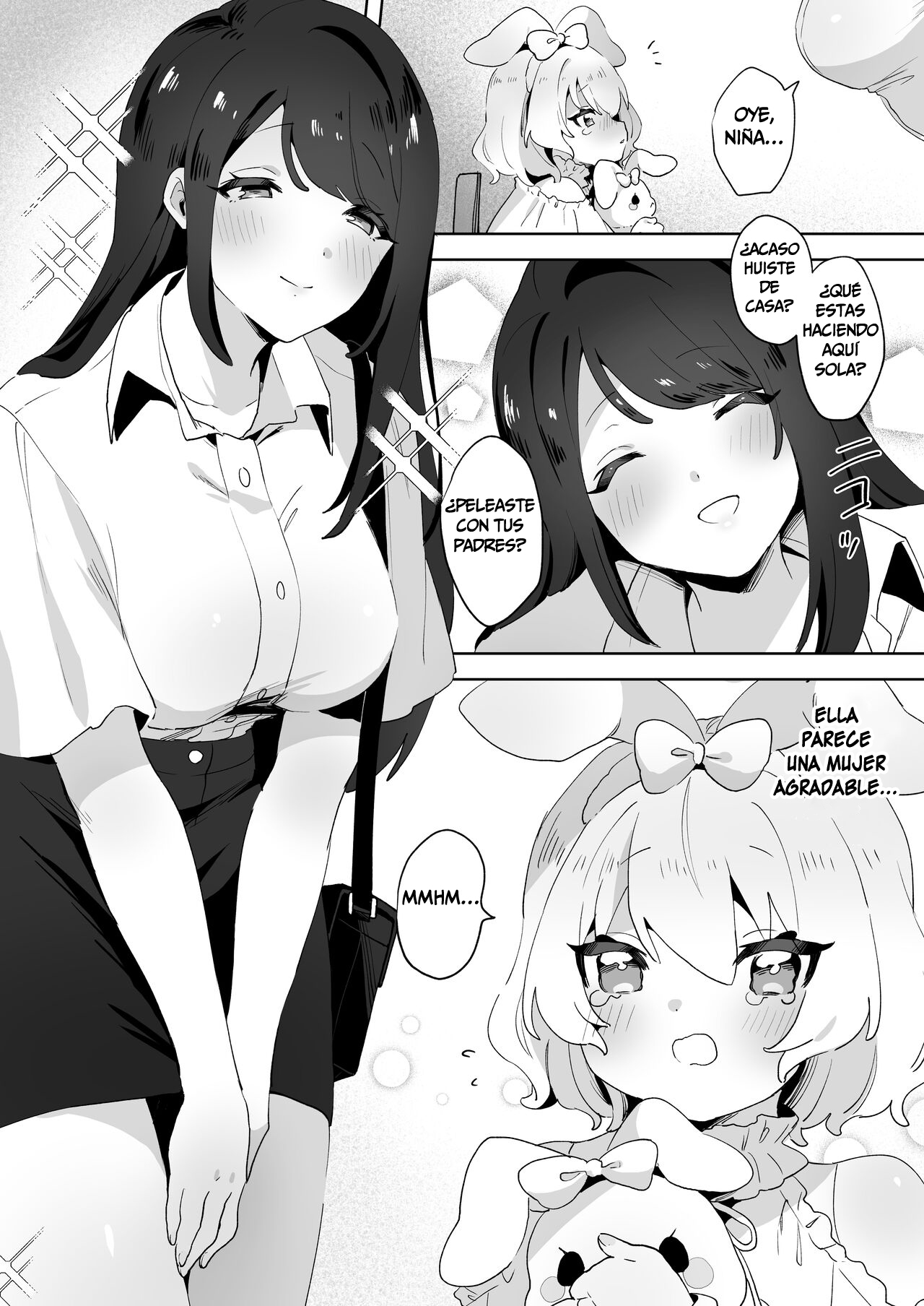 skeb Yuri Ecchi Manga | La Loli Fugitiva y la Onee-san Futanari page 2 full