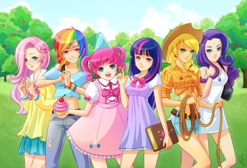 Humanized Pony Mane Six Yuri cover