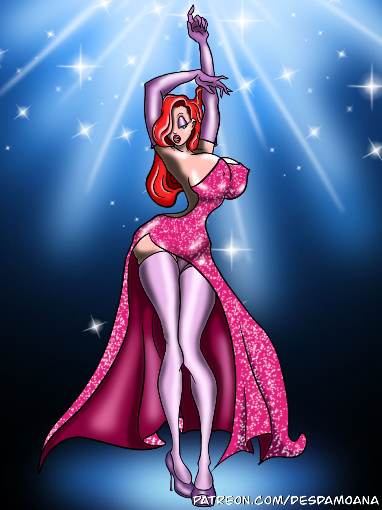 Rule 34 - Jean Grey, Tifa, Jessica Rabbit page 1 full